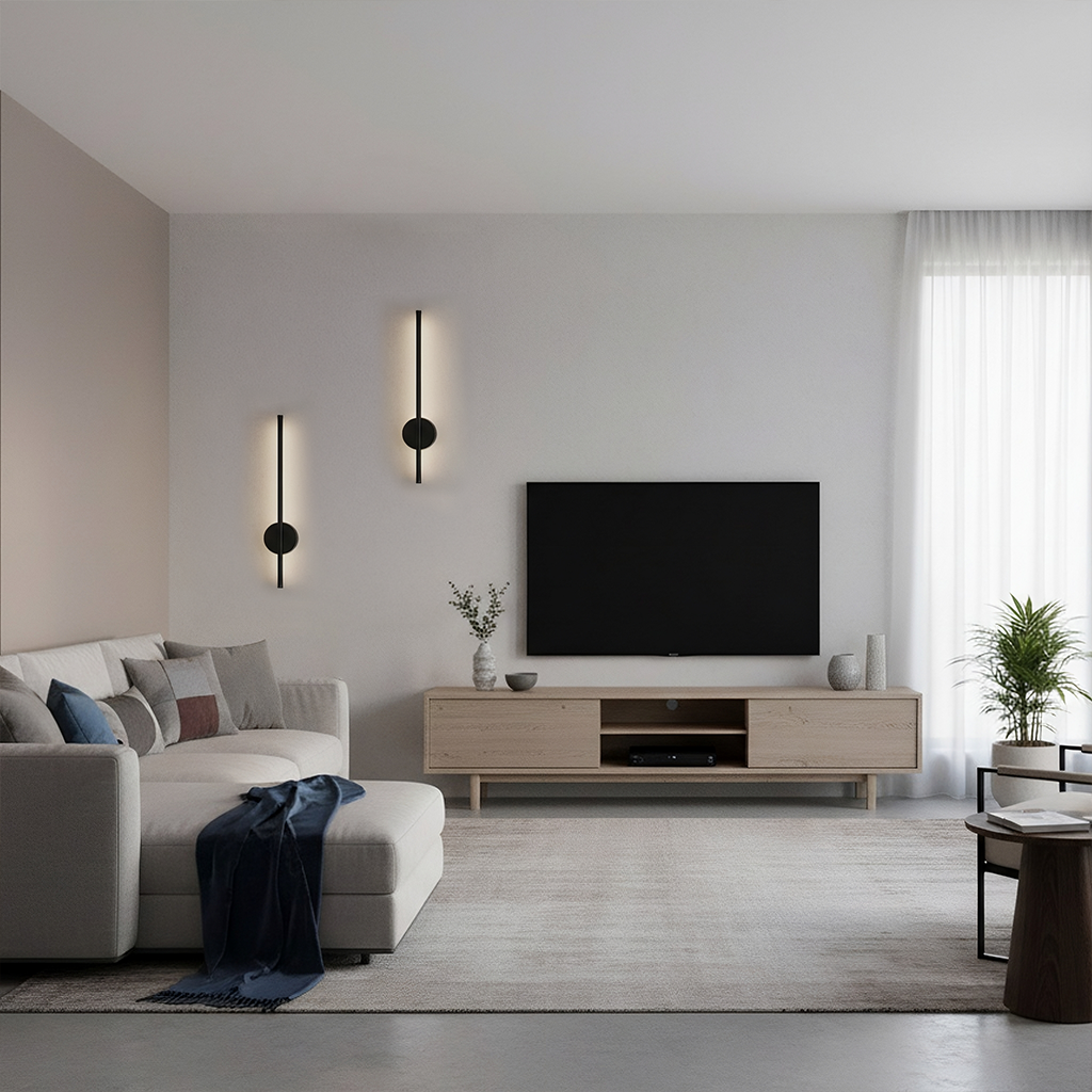 LUMERYA Neon, lampe murale sans fil noire allumée 
